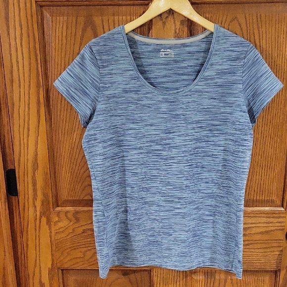 Eddie Bauer Tops - Eddie Bauer Heathered Blue Short Sleeve Tee Size XL